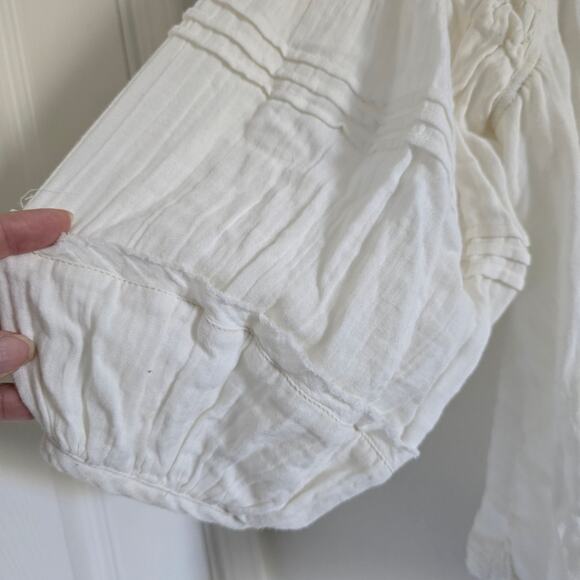 Free People We the Free Secret Falls Smock Top Cotton Ivory Size M Cottagecore - Picture 7 of 13